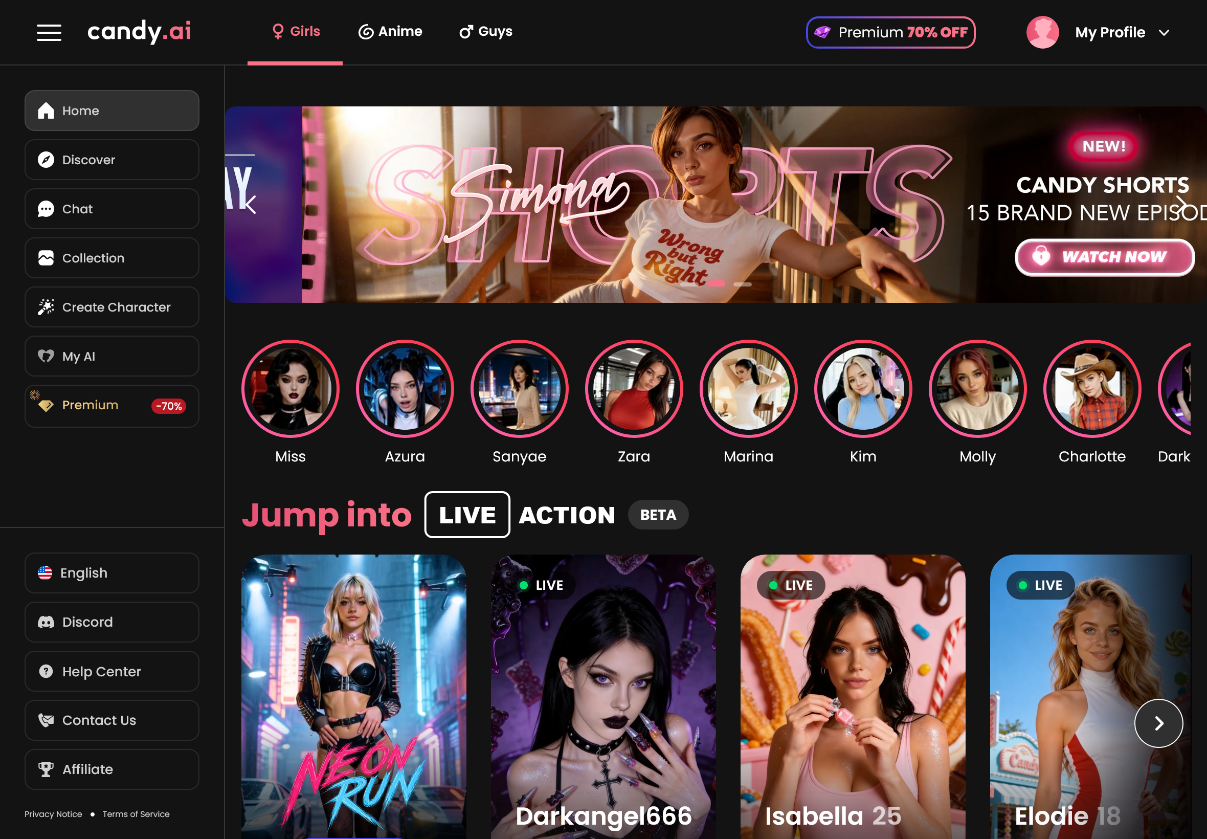 Hero placeholder — Candy.ai chat interface screenshot with companion portrait and message bubbles, plus a price/credits overlay illustrating token costs.